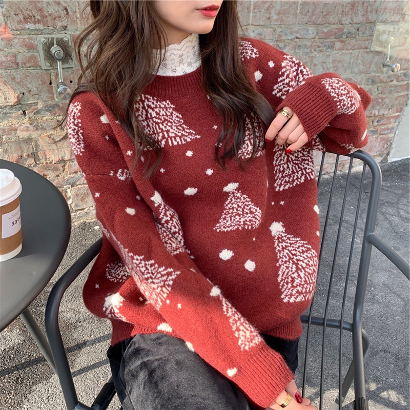 Long sleeve snowflake wears outside sweater for women