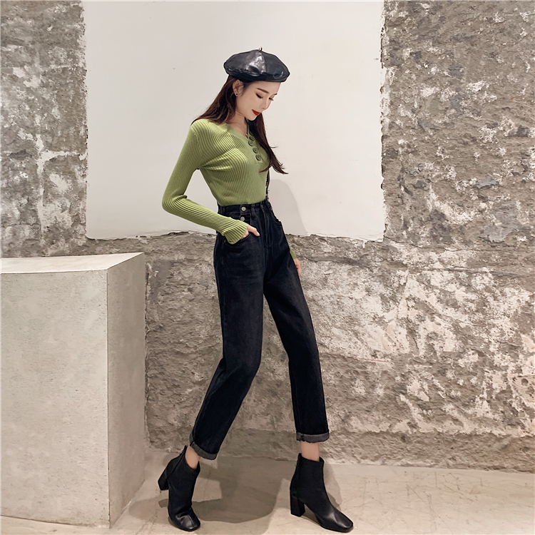 Loose wide leg pants all-match slim jeans for women