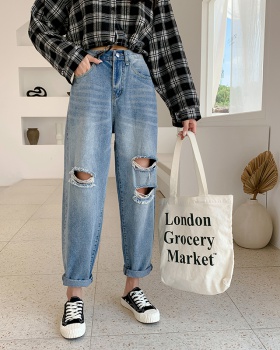 Large yard jeans straight pants long pants for women