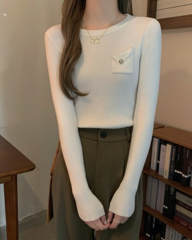 Knitted Korean style sweater long sleeve bottoming shirt