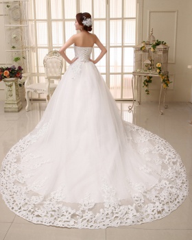 Bride sweet formal dress Korean style trailing wedding dress