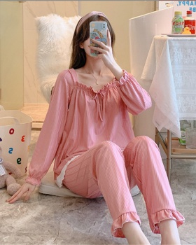 Pure homewear sweet autumn and winter lace pajamas a set