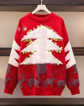 Sequins christmas pullover loose sweater for women