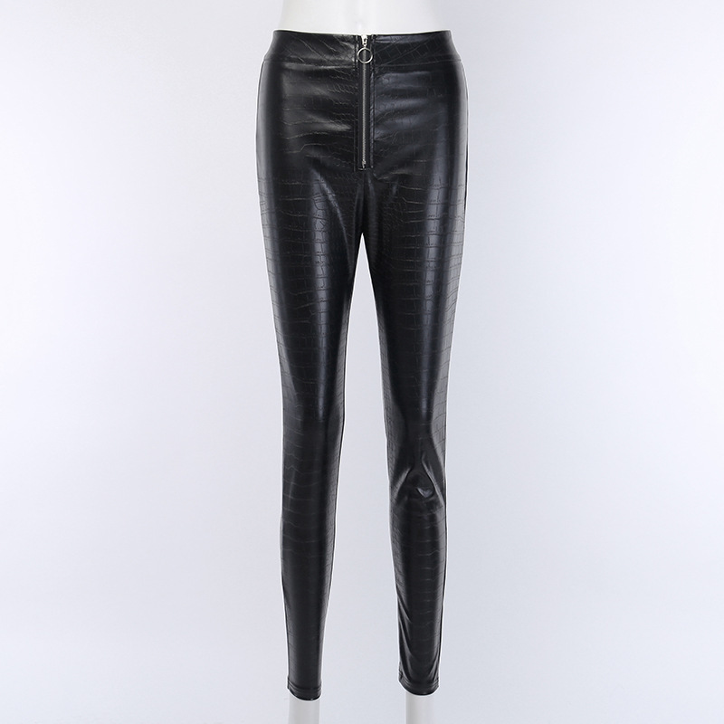 Slim Casual leather pants high waist pencil pants for women