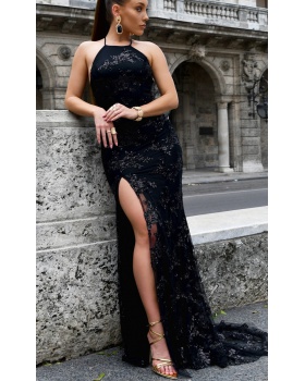 European style formal dress sling long dress for women