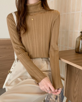 High collar long sleeve basis Korean style bottoming sweater