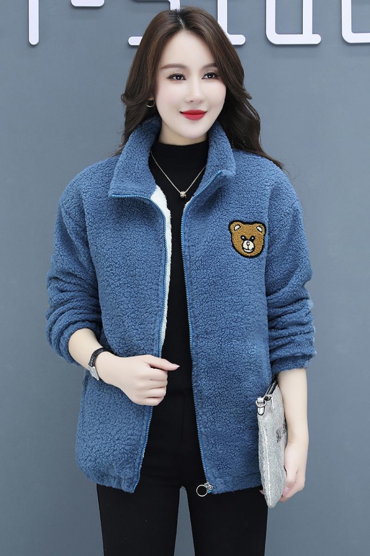 Korean style cardigan lambs wool tops for women