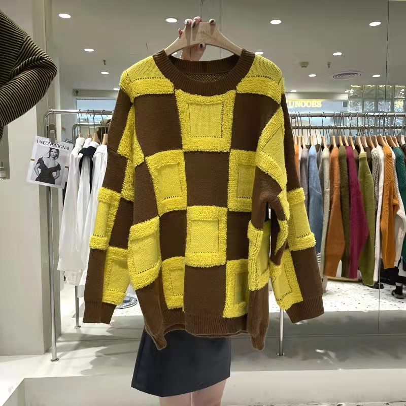Autumn and winter mixed colors European style sweater
