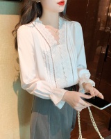 White France style tops lantern sleeve shirts for women