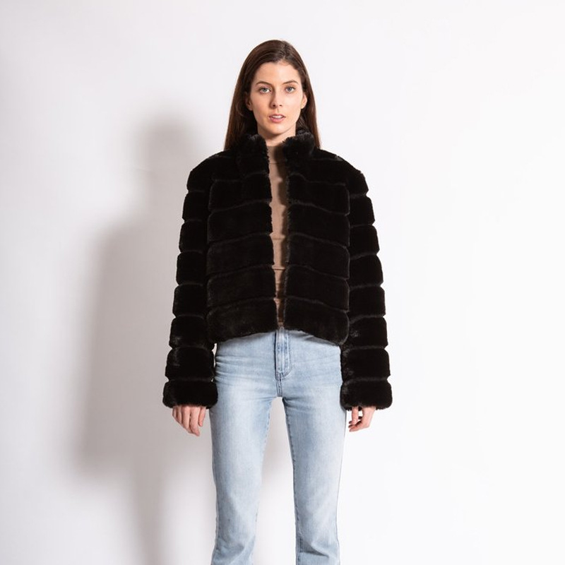 Long sleeve elmo fur coat short European style coat for women