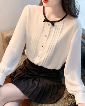 Retro Korean style chiffon shirt spring small shirt