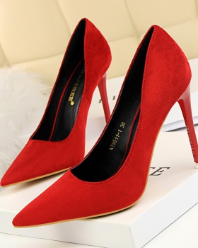 Nightclub pointed fashion high-heeled low shoes for women