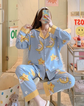 Casual pajamas homewear cardigan a set for women