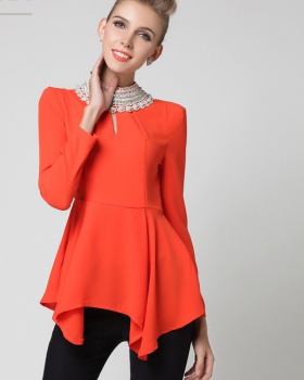 Autumn beading shirt Korean style fashion tops for women