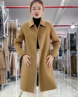 Loose long woolen coat Western style overcoat for women