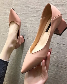 Pointed thick high-heeled shoes autumn shoes for women