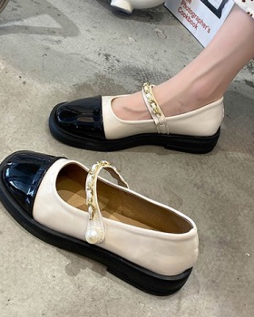 Low spring leather shoes small shoes for women