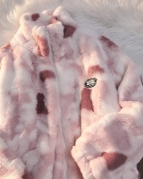 Cotton couples autumn and winter tie dye thick coat