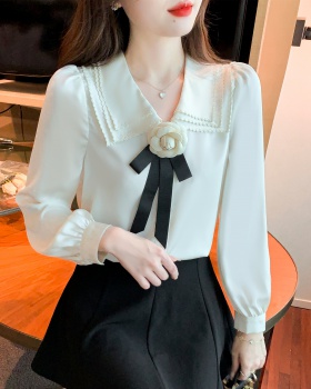 Sweet spring doll collar tops white France style shirt