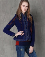 Retro cstand collar coat woolen winter business suit for women