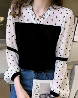 All-match Korean style tops V-neck shirt for women