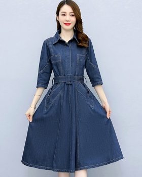 Fashion slim dress pinched waist spring denim skirt
