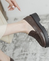 Thick crust leather shoes lazy shoes for women