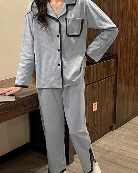 Long sleeve cotton Casual pajamas a set for women