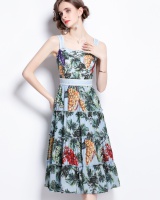 Spring stitching dress sweet strap dress for women