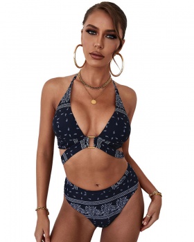 Sexy high waist pure separates swimsuit a set for women