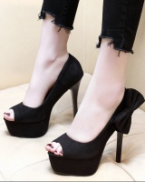 Fine-root fish mouth platform bow sexy shoes