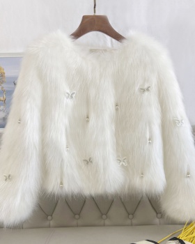 Ladies short fur coat fashion and elegant coat