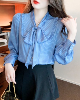 France style stripe tops temperament shirt for women