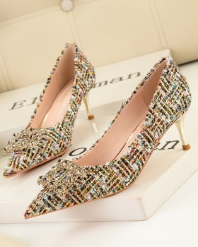 Low pointed high-heeled shoes slim shoes for women