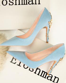 High-heeled wedding shoes flowers shoes for women
