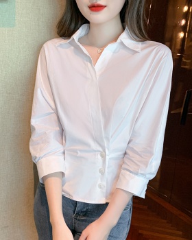 Spring short sleeve tops unique chiffon shirt for women