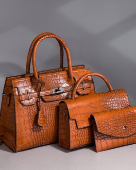Fashion diagonal package crocodile handbag 3pcs set