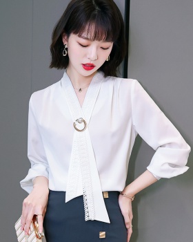 V-neck frenum shirt all-match business suit for women