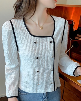 Spring Korean style shirt square collar tops for women