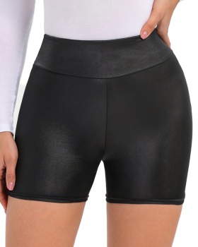Sports shorts leatherette leather short pants for women