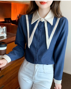 College style doll collar shirt spring long sleeve tops