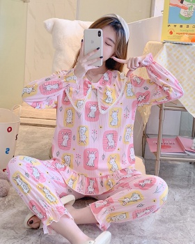 Rabbit long sleeve girl homewear pajamas 2pcs set