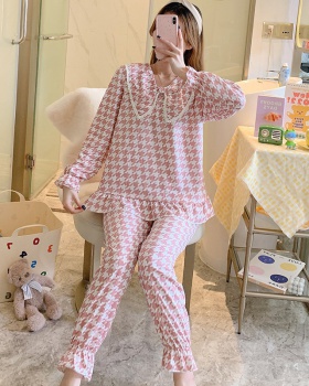 Lovely pajamas milk silk long pants 2pcs set for women
