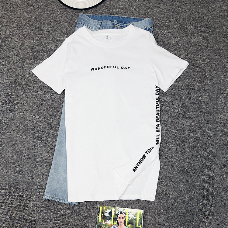 Summer letters T-shirt all-match bottoming shirt