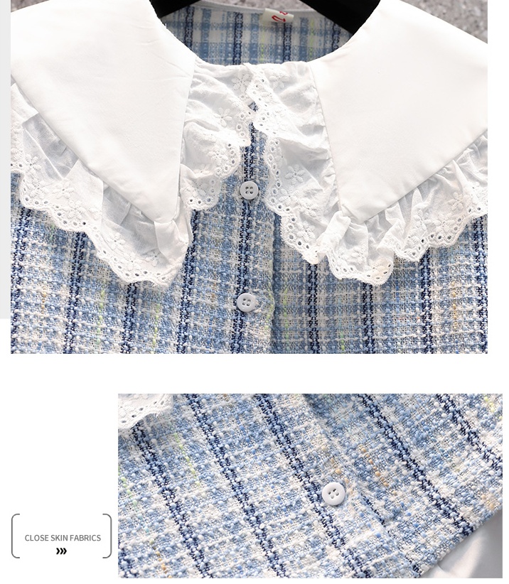 Doll collar large yard shirt Pseudo-two tops for women