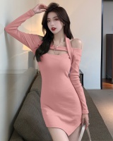 Long sleeve irregular dress slim spicegirl T-shirt for women