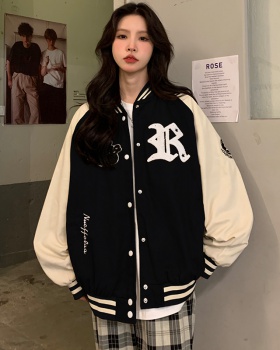 Couples brown jacket spring baseball uniforms for women