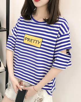 Spandex printing short sleeve letters loose T-shirt