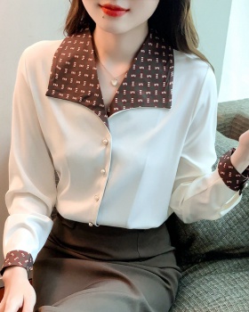 Satin light tops fashion long sleeve shirt for women