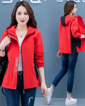 Loose large yard tops spring hooded technical jacket